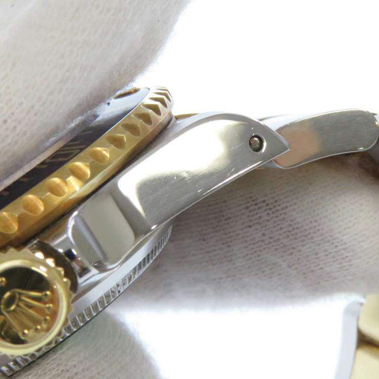 Pre Owned Rolex Blue 18k Yellow Gold And Stainless Steel Submariner Date 16613 Men's Wristwatch 40 mm