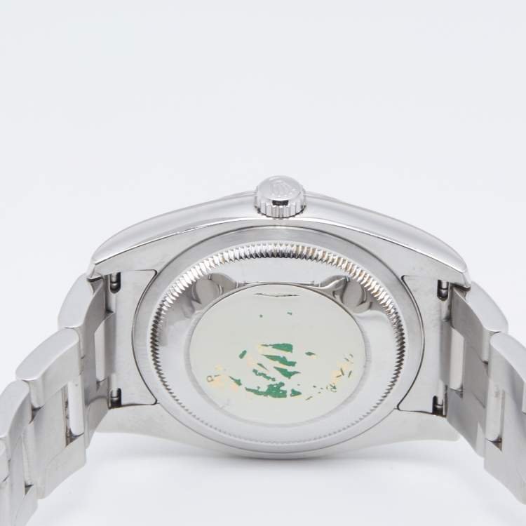 Pre Owned Rolex Silver 18K White Gold Oystersteel Diamond Datejust 116234 Men's Wristwatch 36 mm
