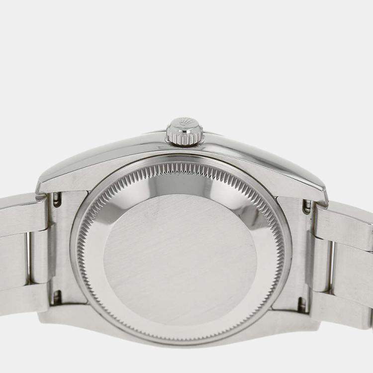 Pre Owned Rolex Blue Stainless Steel Air King 114200 Men's Wristwatch 34 mm