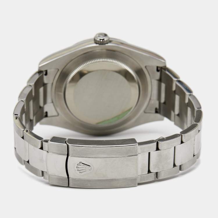 Pre Owned Rolex Silver 18k White Gold Stainless Steel Datejust 116334 Men's Wristwatch 41 mm