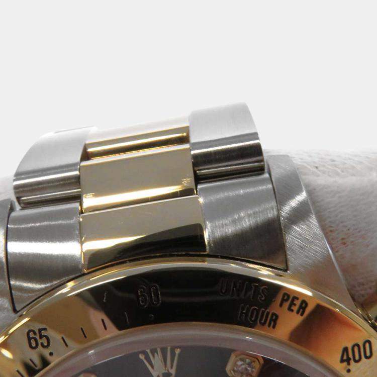 Pre Owned Rolex Black 18K Yellow Gold And Stainless Steel Cosmograph Daytona 16523G Automatic Men's Wristwatch 40 mm
