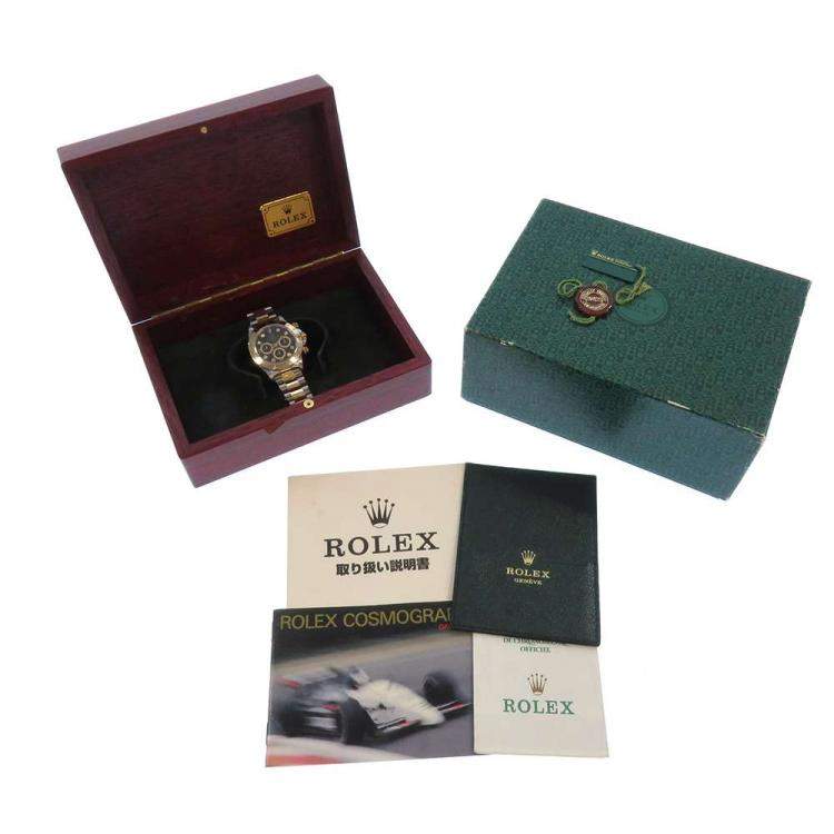 Pre Owned Rolex Black 18K Yellow Gold And Stainless Steel Cosmograph Daytona 16523G Automatic Men's Wristwatch 40 mm