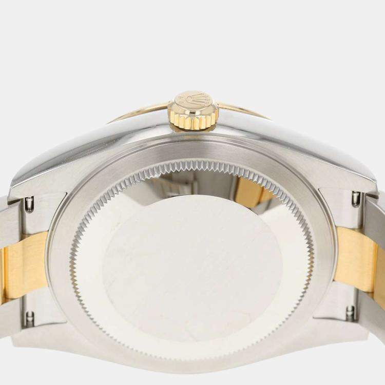 Pre Owned Rolex Champagne 18k Yellow Gold And Stainless Steel Sky-Dweller 326933 Automatic Men's Wristwatch 42 mm