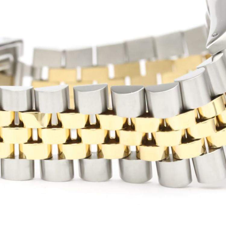 Pre Owned Rolex Champagne Diamond 18k Yellow Gold And Stainless Steel Datejust 16233G Automatic Men's Wristwatch 36 mm