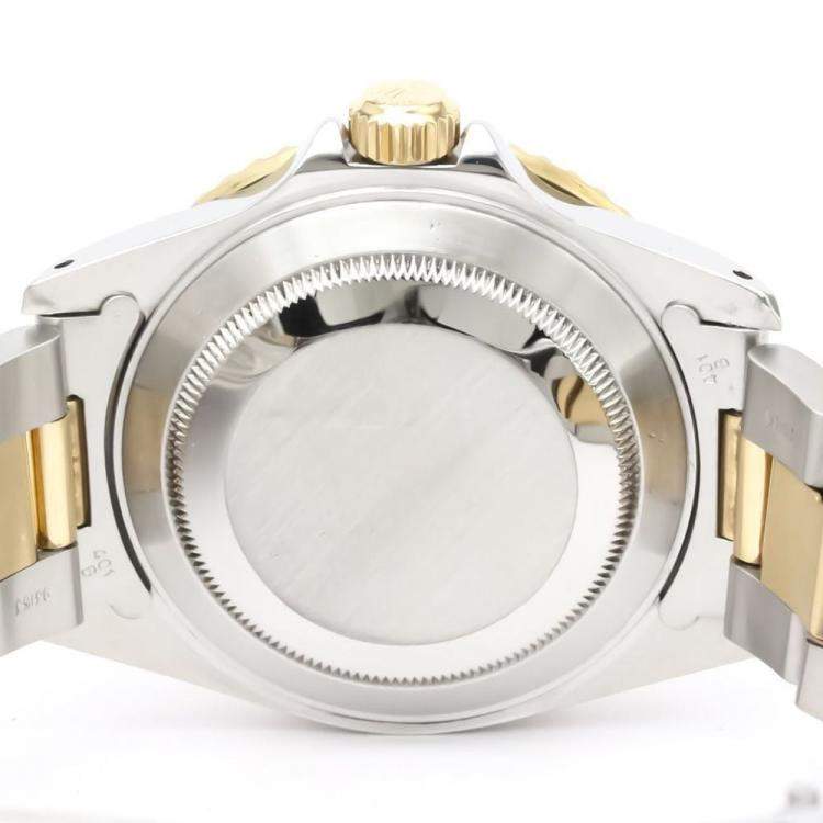Pre Owned Rolex Blue 18k Yellow Gold And Stainless Steel Submariner 16613LB Automatic Men's Wristwatch 40 mm