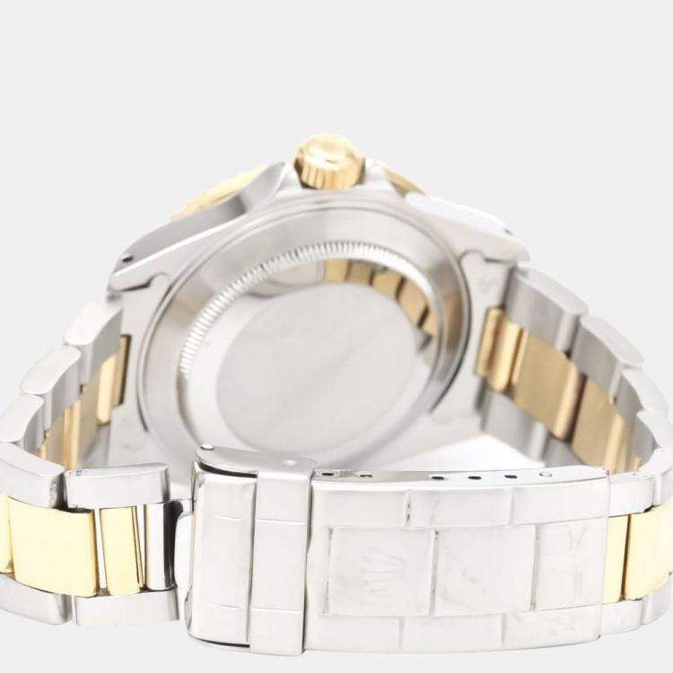 Pre Owned Rolex Blue 18k Yellow Gold And Stainless Steel Submariner 16613LB Automatic Men's Wristwatch 40 mm