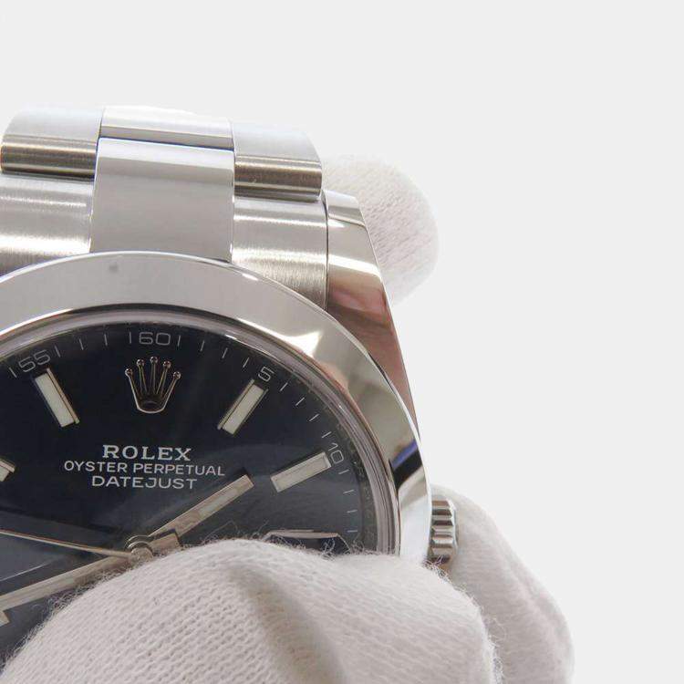 Pre Owned Rolex Blue Stainless Steel Datejust 126300 Automatic Men's Wristwatch 41 mm