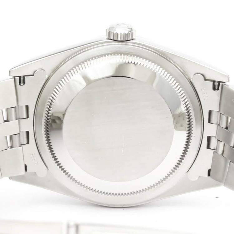 Pre Owned Rolex Silver 18k White Gold And Stainless Steel Datejust 16220 Automatic Men's Wristwatch 36 mm