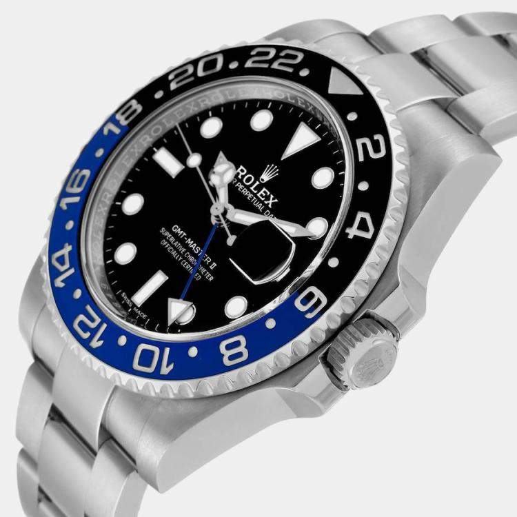 Rolex Black Stainless Steel GMT Master II Batman 116710 Automatic