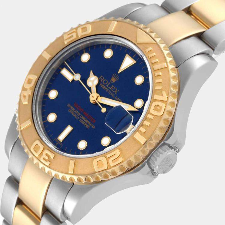 Rolex Yacht-Master 35 168623 Gold & Stainless Steel Watch (Blue)