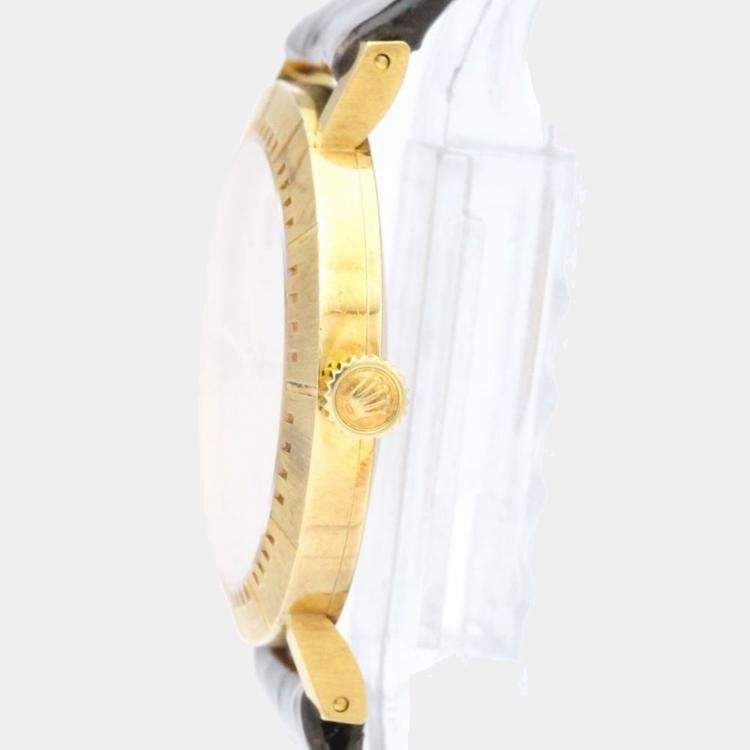 مملوكة مسبقًا Rolex Champagne 18k Yellow Gold Cellini 4083 Men's Wristwatch 32 mm