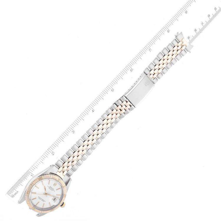 Pre Owned Rolex Silver 18K Yellow Gold And Stainless Steel Datejust Turnograph 1625 Men's Wristwatch 36 mm