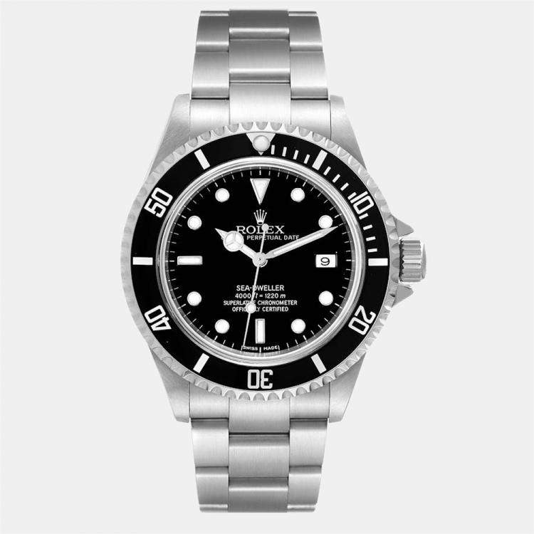 Rolex Black Stainless Steel Sea-Dweller 16600 Men's Wristwatch 40 mm ...