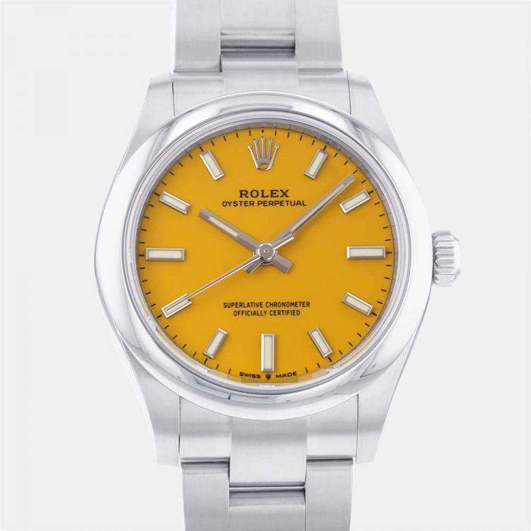 Rolex Yellow Stainless Steel Oyster Perpetual 277200 Men s Wristwatch Rolex Yellow Stainless Steel Oyster Perpetual 277200 Men s Wristwatch