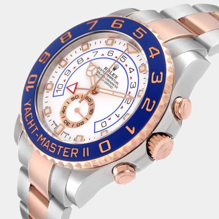 Rolex Yacht-Master 18K Yellow Gold/Steel Blue Dial Ladies 35mm Watch T 68623