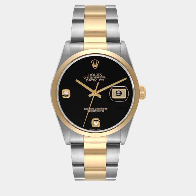 Rolex Datejust Black Dial Full Gold - Onyx Store