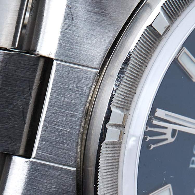 Pre Owned Rolex Blue Stainless Steel Air-King 14010M Men's Wristwatch 34 mm