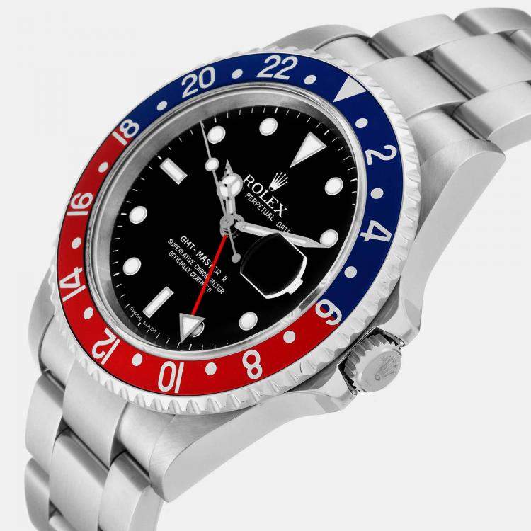 Rolex GMT Master II Blue Red Pepsi Error Dial Steel Men s Watch