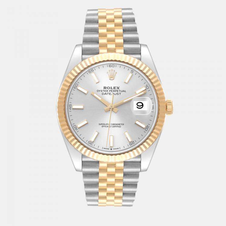 Rolex Datejust 41 Steel Yellow Gold Silver Dial Mens Watch 126333