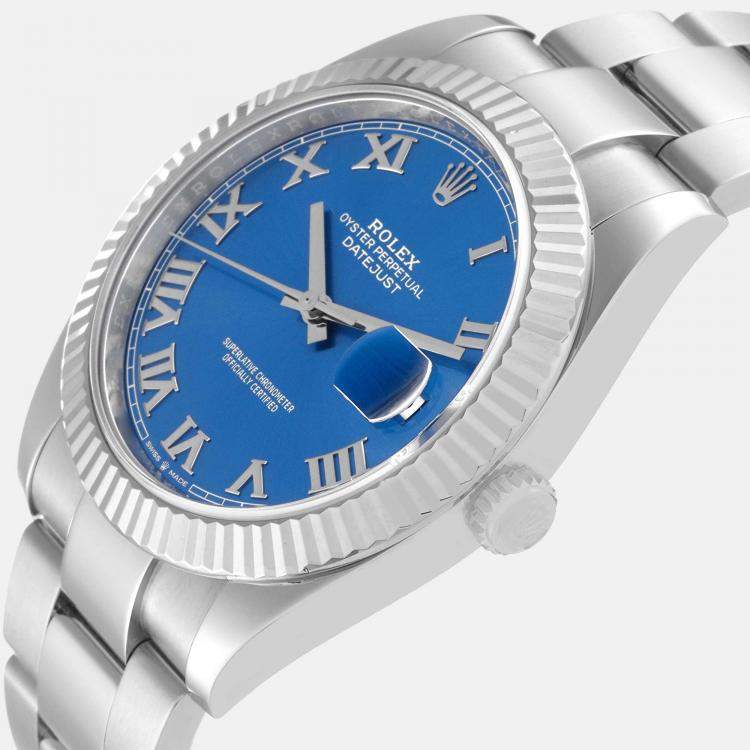 Rolex datejust 41 blue hotsell white gold