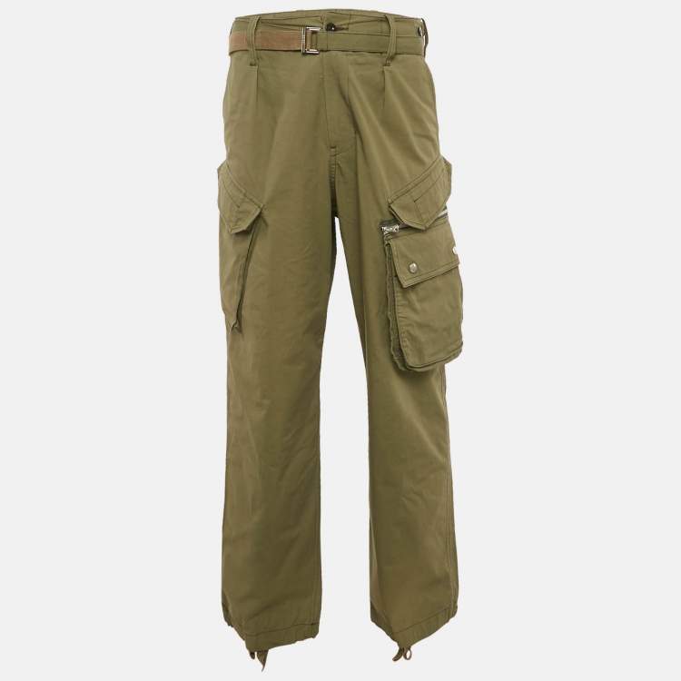 مملوكة مسبقًا Sacai Green Cotton Cargo Pants L