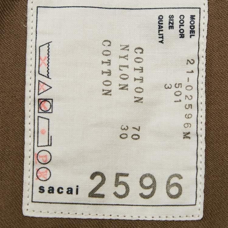 مملوكة مسبقًا Sacai Green Cotton Cargo Pants L