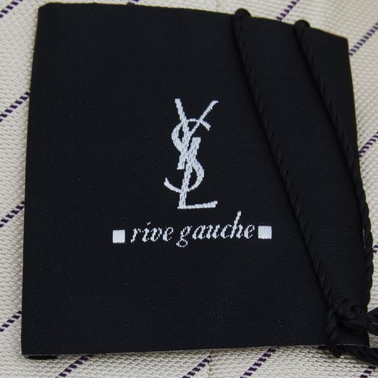 Pre Owned Yves Saint Laurent Rive Gauche Cream Striped Silk Tie