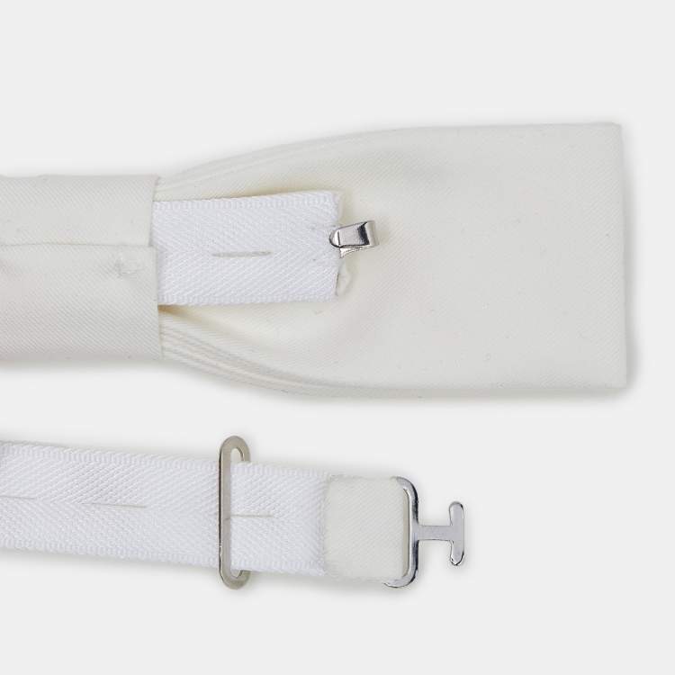 Pre Owned Saint Laurent Paris White Cotton Bow Tie