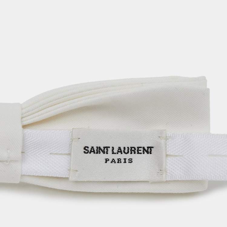 Pre Owned Saint Laurent Paris White Cotton Bow Tie