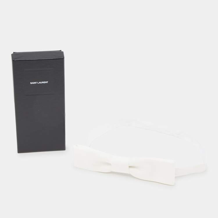 Pre Owned Saint Laurent Paris White Cotton Bow Tie