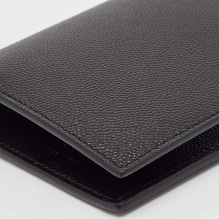Pre Owned Saint Laurent Black Leather Bifold Card Case