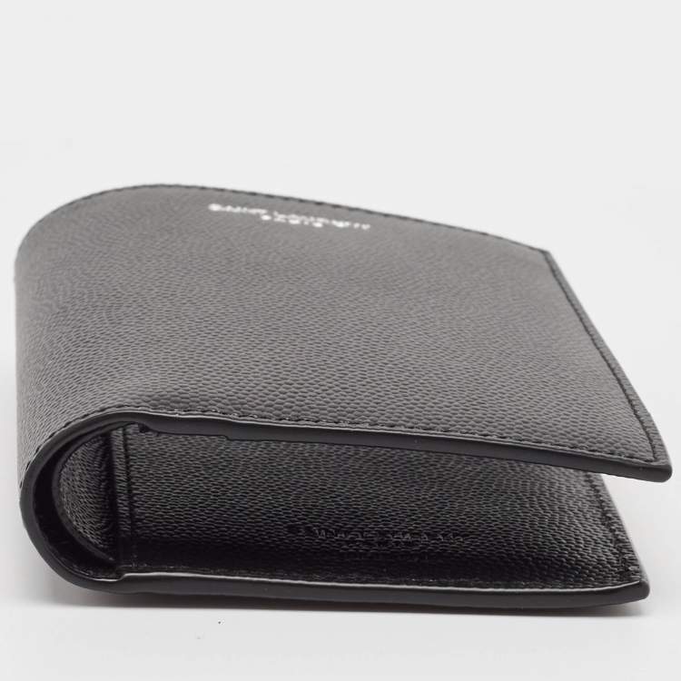 Pre Owned Saint Laurent Black Leather Bifold Card Case