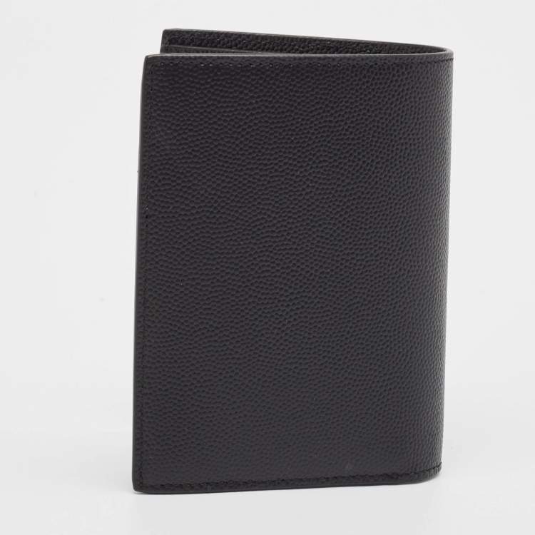 Pre Owned Saint Laurent Black Leather Bifold Card Case