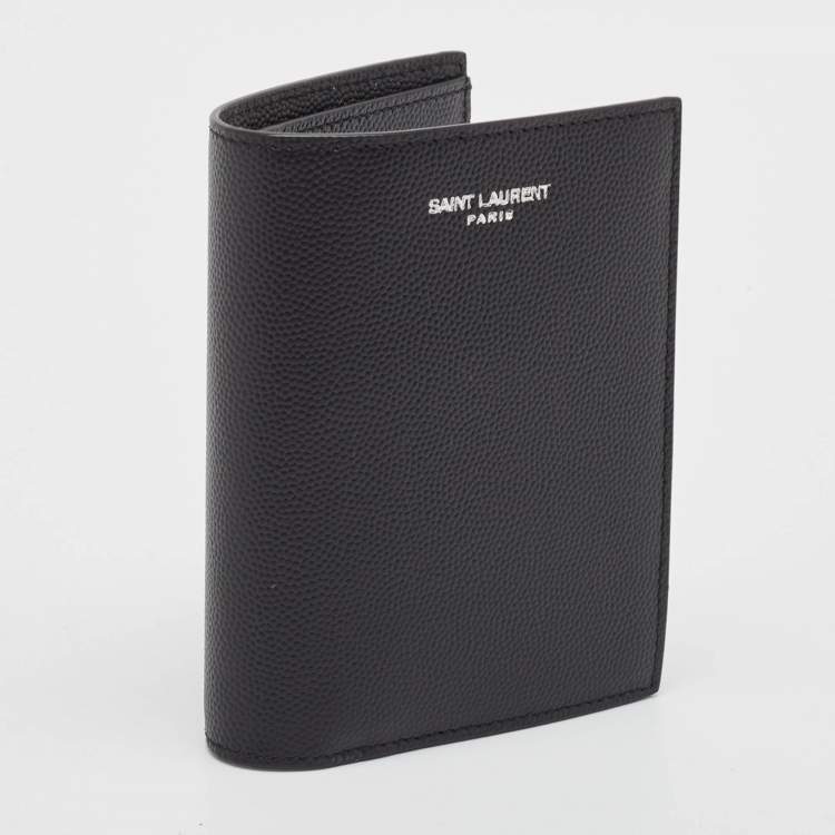 Pre Owned Saint Laurent Black Leather Bifold Card Case