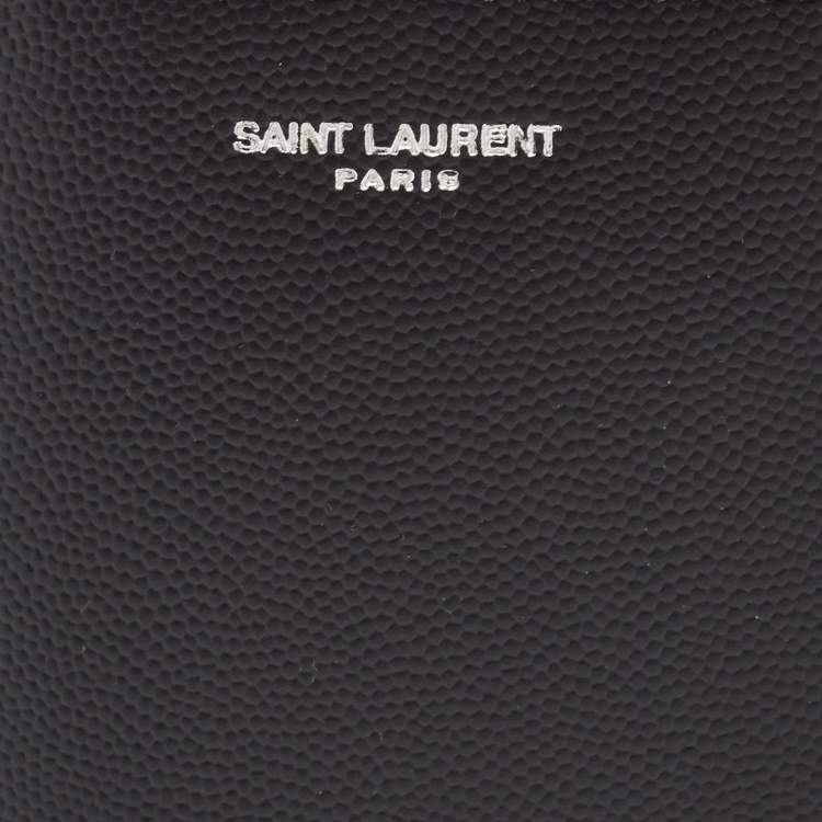 Pre Owned Saint Laurent Black Leather Bifold Card Case