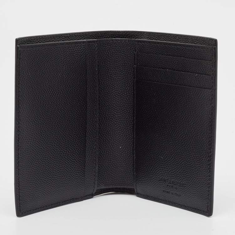 Pre Owned Saint Laurent Black Leather Bifold Card Case