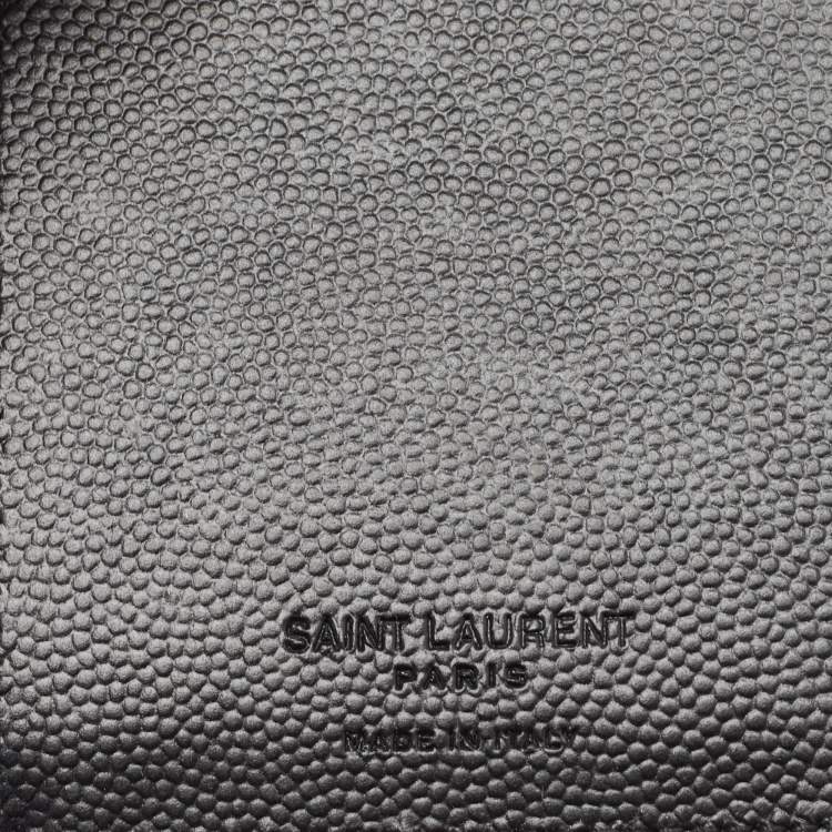 Pre Owned Saint Laurent Black Leather Bifold Card Case