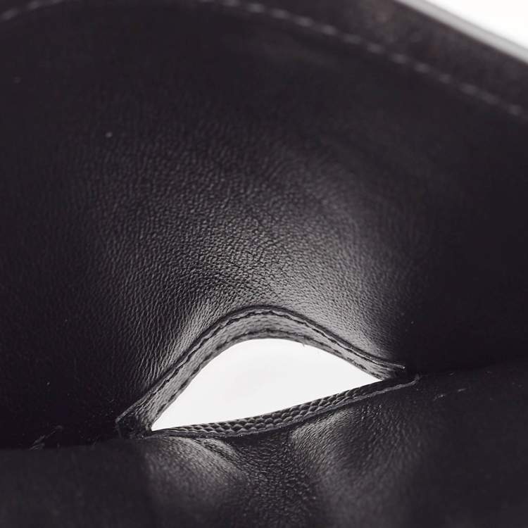 Pre Owned Saint Laurent Black Leather Bifold Card Case
