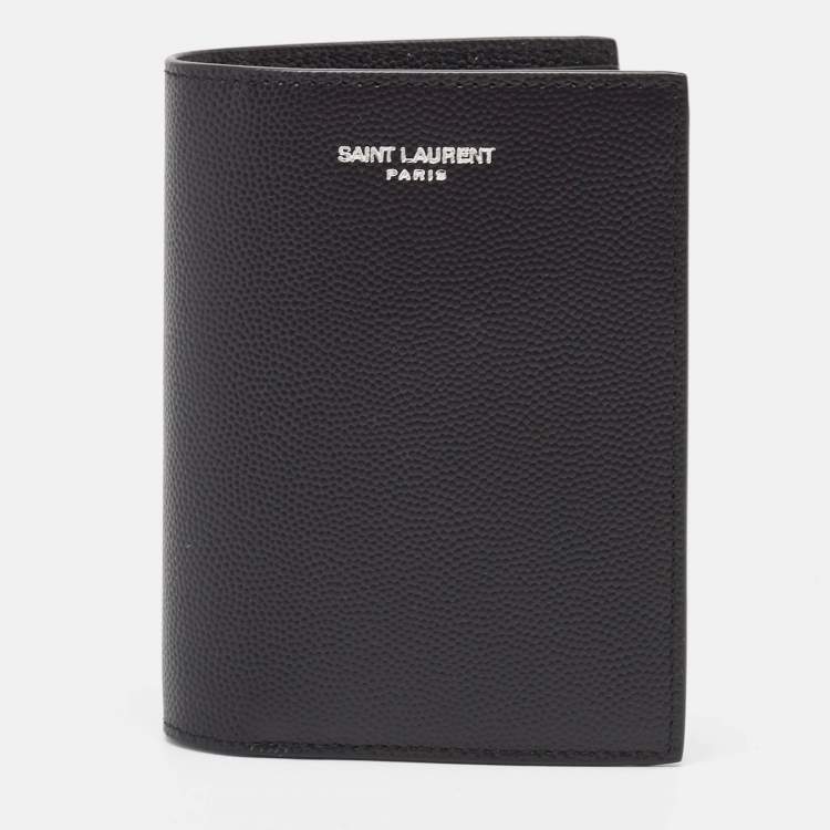 Pre Owned Saint Laurent Black Leather Bifold Card Case
