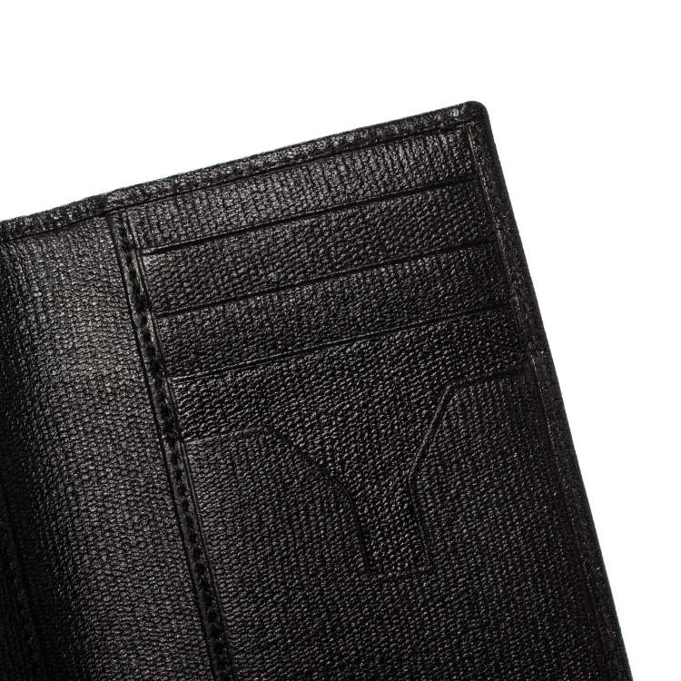 Pre Owned Saint Laurent Paris Black Leather Bifold Wallet
