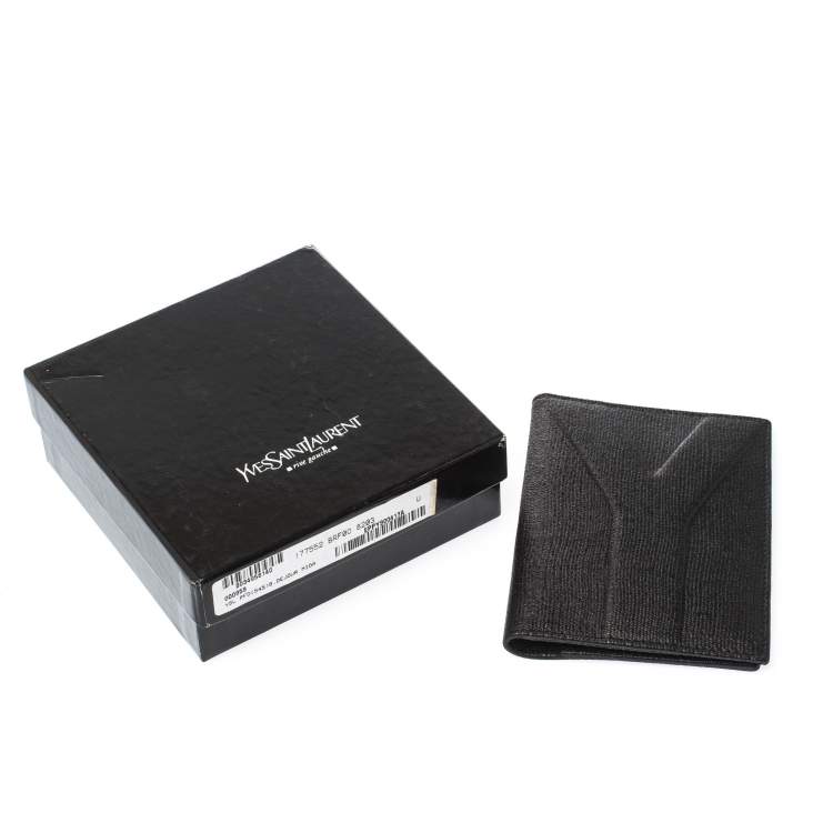 Pre Owned Saint Laurent Paris Black Leather Bifold Wallet