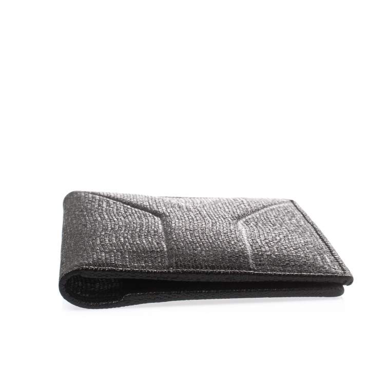 Pre Owned Saint Laurent Paris Black Leather Bifold Wallet