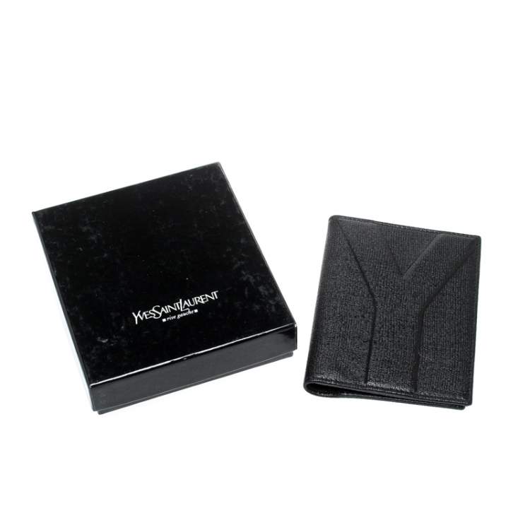 Pre Owned Saint Laurent Paris Black Leather Bifold Wallet