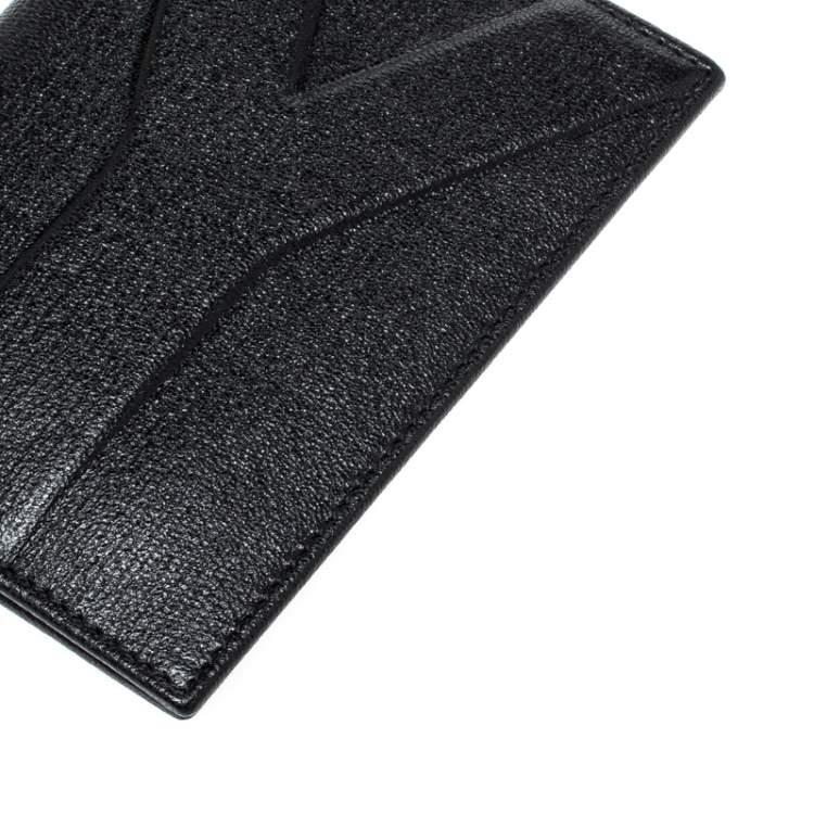 Pre Owned Saint Laurent Paris Black Leather Bifold Wallet