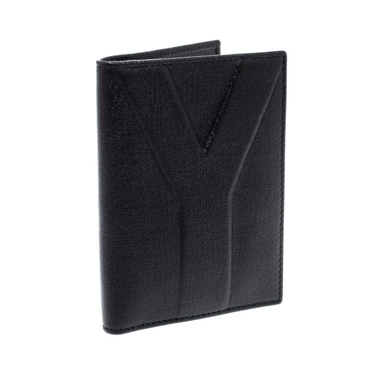 Pre Owned Saint Laurent Paris Black Leather Bifold Wallet