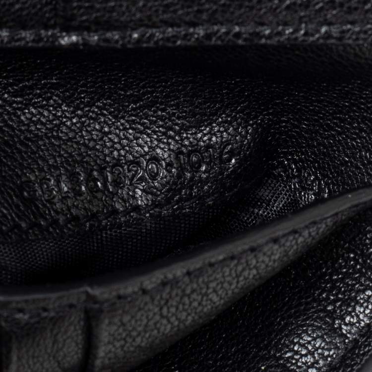 Pre Owned Saint Laurent Black Leather Palm Tree Wallet