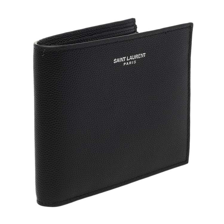 Pre Owned Saint Laurent Black Leather Bifold Wallet