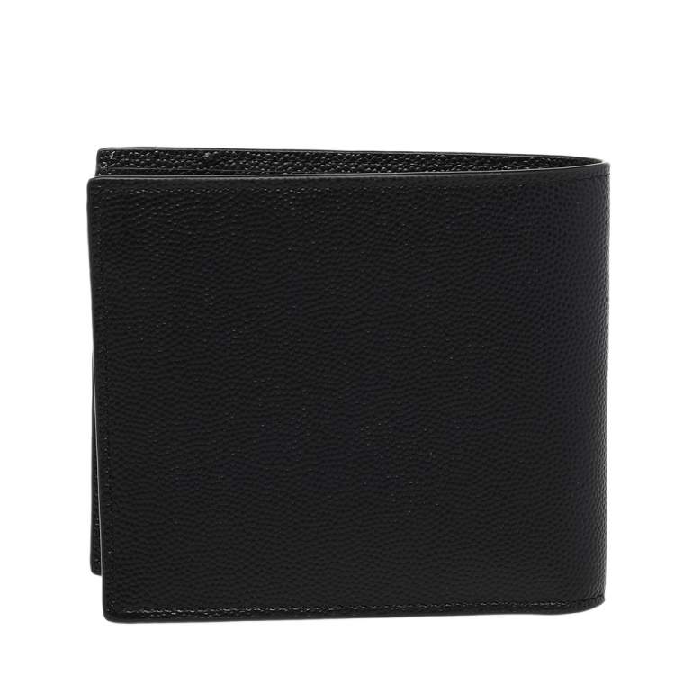Pre Owned Saint Laurent Black Leather Bifold Wallet