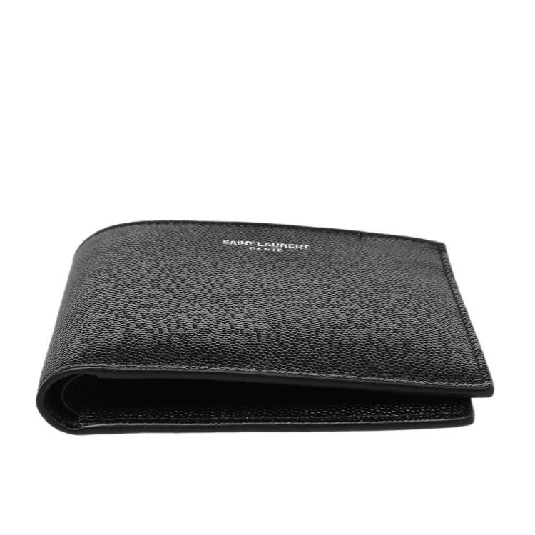 Pre Owned Saint Laurent Black Leather Bifold Wallet