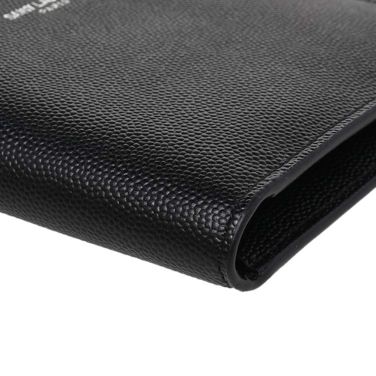 Pre Owned Saint Laurent Black Leather Bifold Wallet
